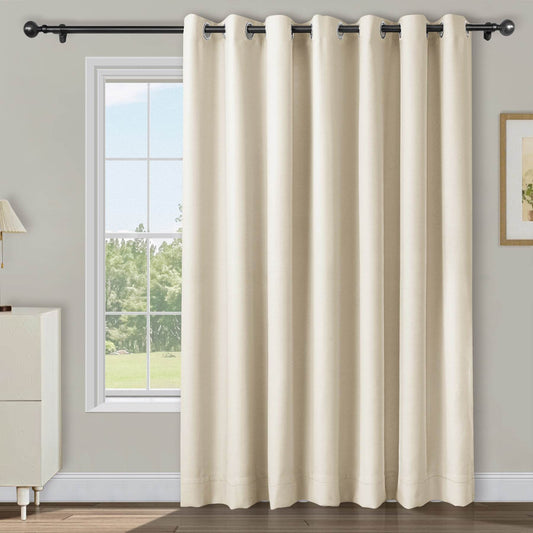 Atlanta Extra Wide Room Darkening Curtains Thermal Insulated Noise Reducing Grommet - Cololeaf -- Grey White