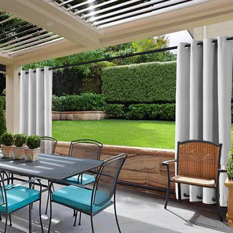 Rose Outdoor Curtains Waterproof Thermal Insulated Blackout Grommets At The Top and Bottom - Cololeaf