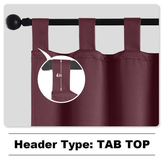 Rose Outdoor Curtains, Waterproof Thermal Insulated Blackout, Tab Top Velcro Detachable 1 Panel