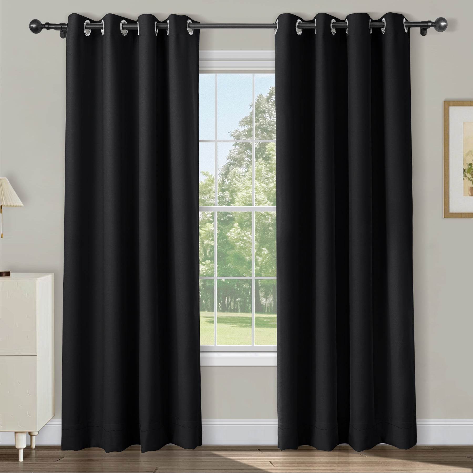 Atlanta Extra Wide Room Darkening Curtains Thermal Insulated Noise Reducing Grommet - Cololeaf