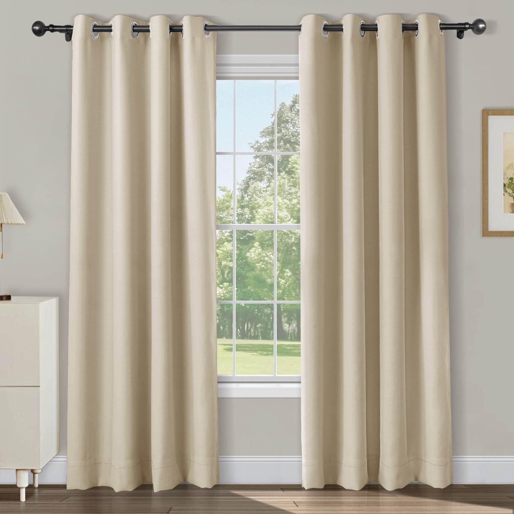 Atlanta Extra Wide Room Darkening Curtains Thermal Insulated Noise Reducing Grommet - Cololeaf