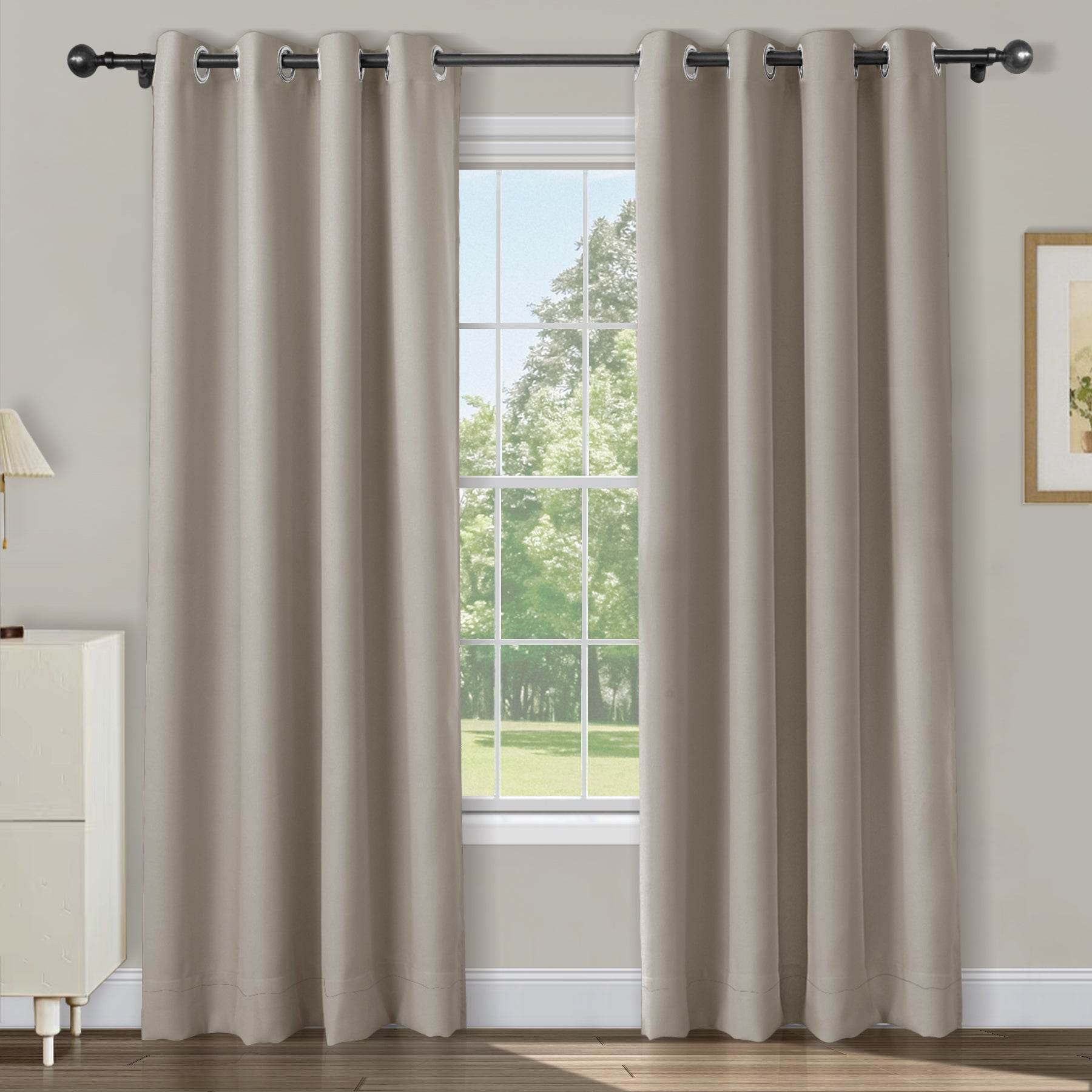 Atlanta Extra Wide Room Darkening Curtains Thermal Insulated Noise Reducing Grommet - Cololeaf