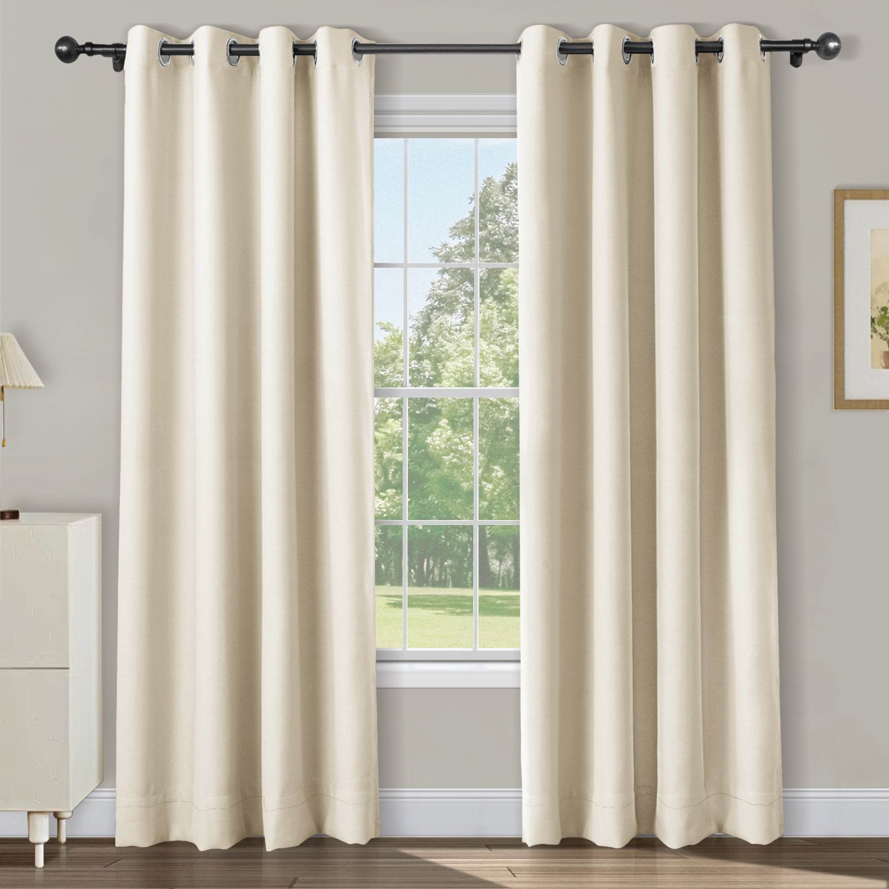Atlanta Extra Wide Room Darkening Curtains Thermal Insulated Noise Reducing Grommet - Cololeaf