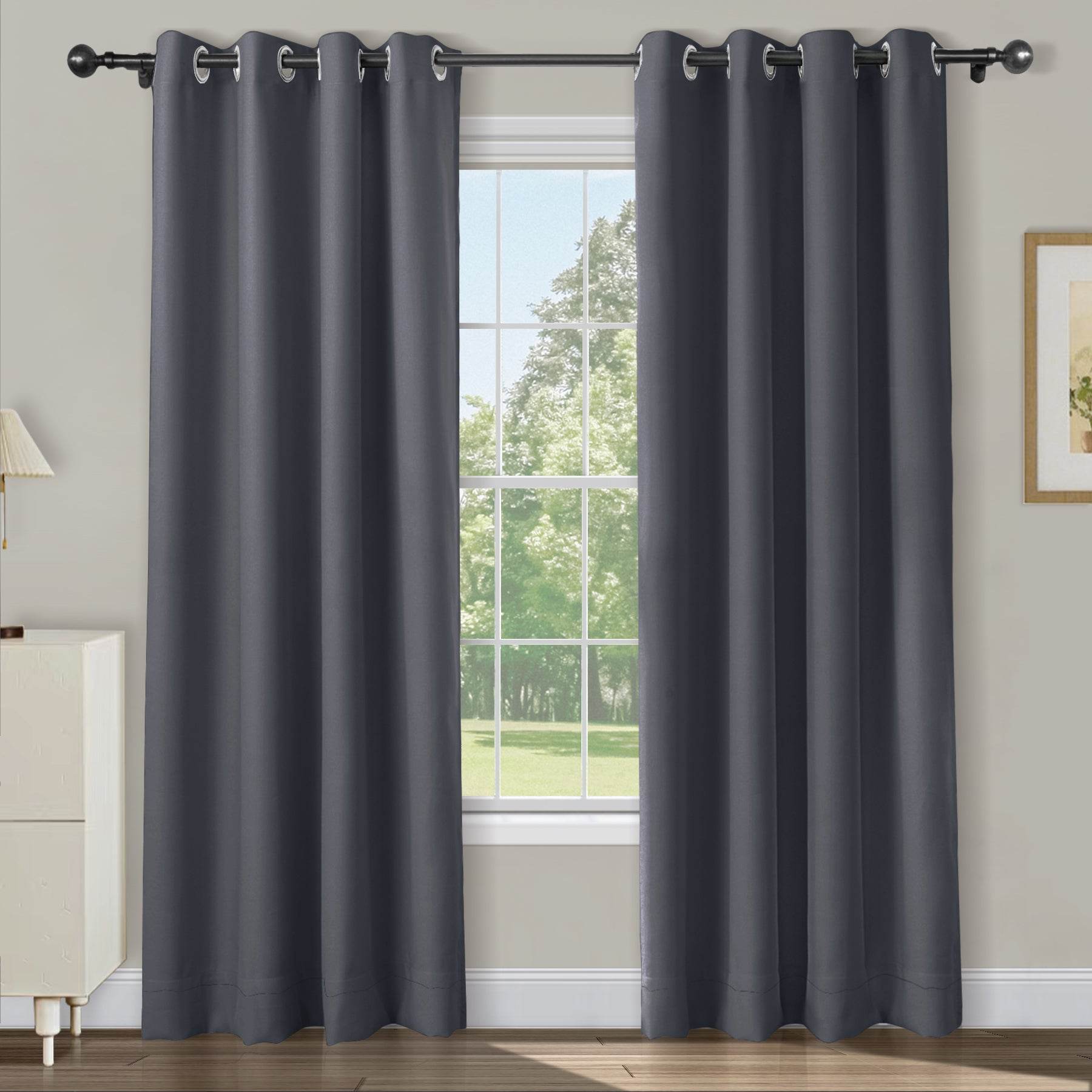 Atlanta Extra Wide Room Darkening Curtains Thermal Insulated Noise Reducing Grommet - Cololeaf