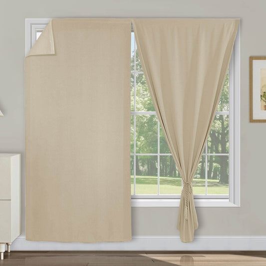 Atlanta Velcro Curtains Self Adhesive Room Darkening Thermal Insulated - Cololeaf