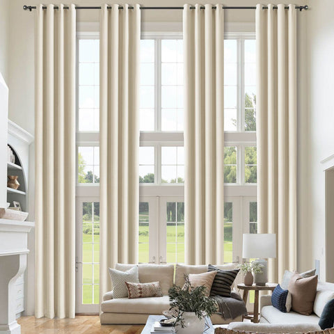 Atlanta Extra Long Room Darkening Curtains Thermal Insulated Noise Reducing Grommet - Cololeaf