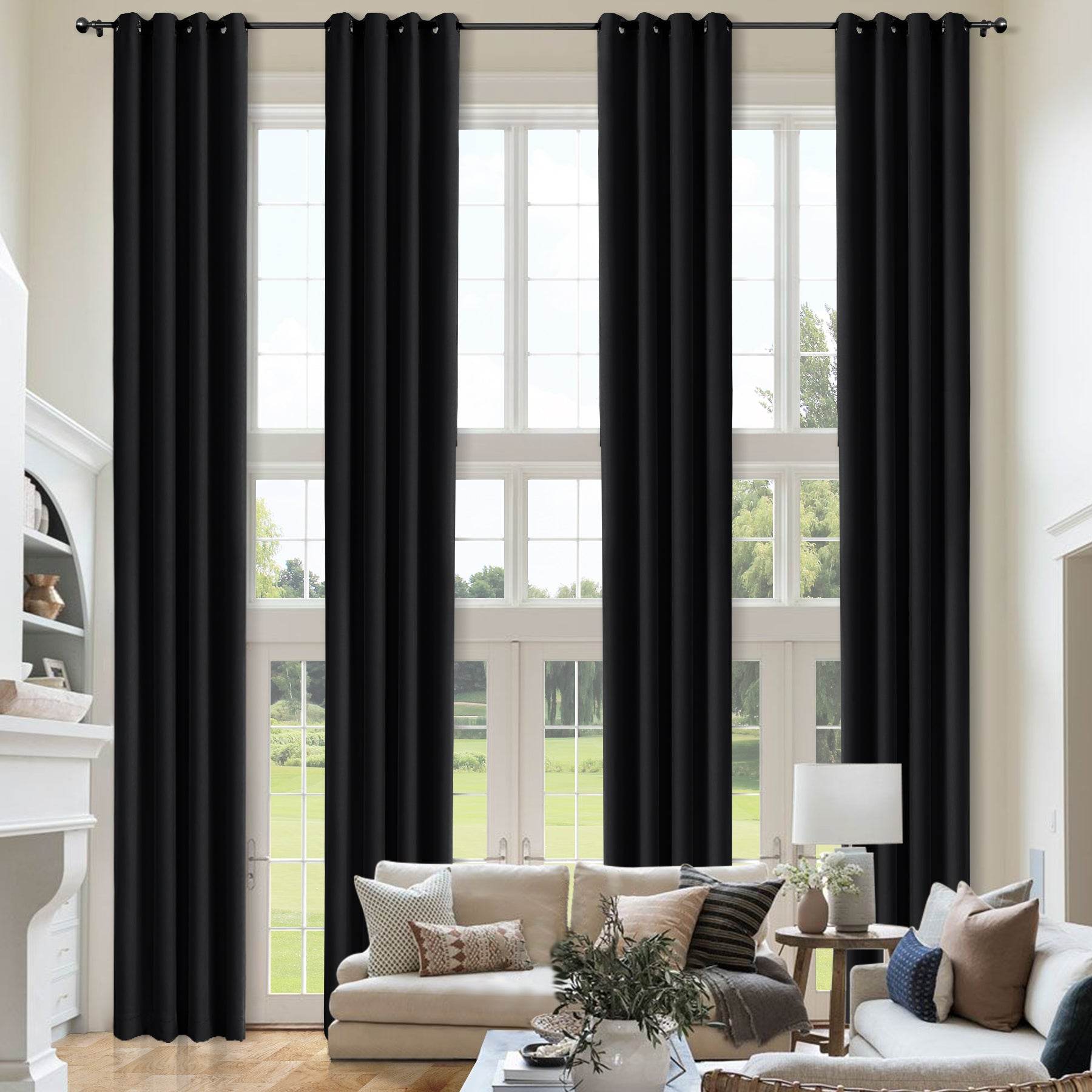 Atlanta Extra Long Room Darkening Curtains Thermal Insulated Noise Reducing Grommet - Cololeaf