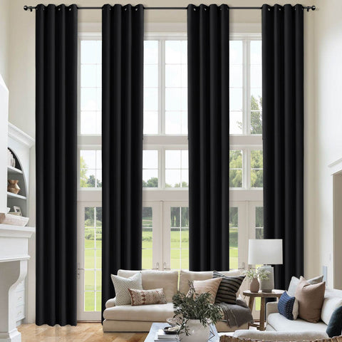 Atlanta Extra Long Room Darkening Curtains Thermal Insulated Noise Reducing Grommet - Cololeaf