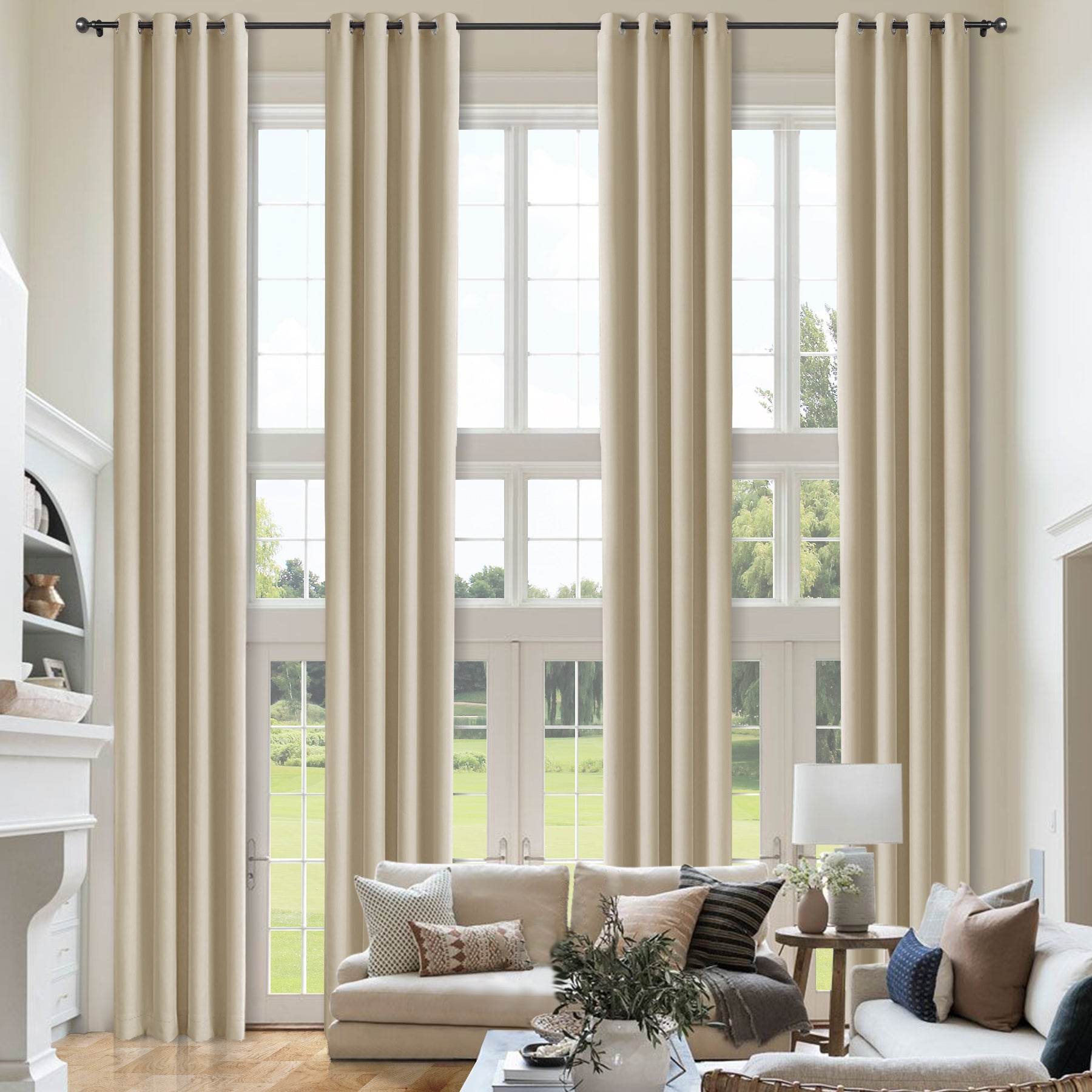Atlanta Extra Long Room Darkening Curtains Thermal Insulated Noise Reducing Grommet - Cololeaf