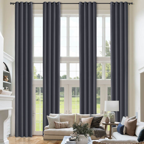 Atlanta Extra Long Room Darkening Curtains Thermal Insulated Noise Reducing Grommet - Cololeaf
