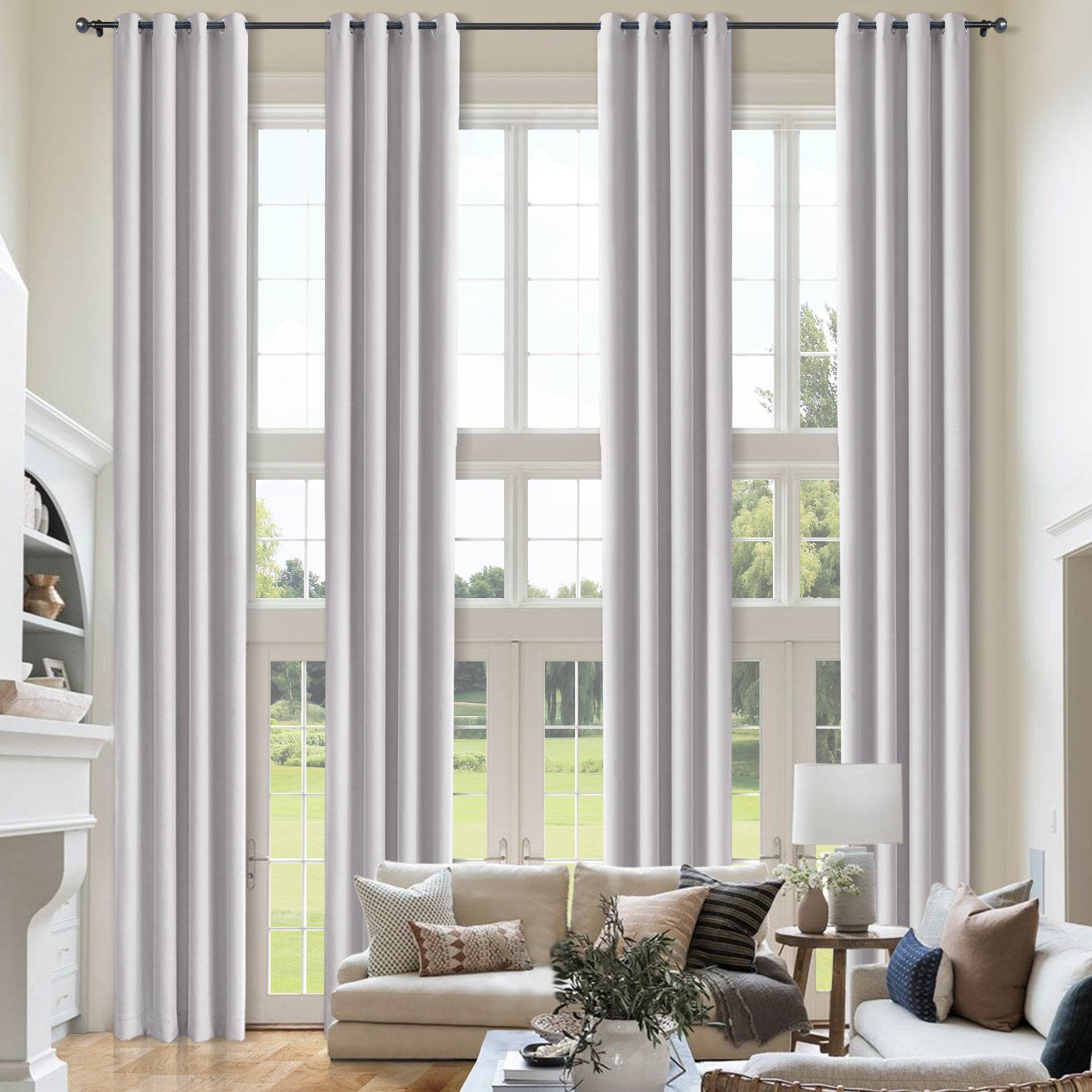 Atlanta Extra Long Room Darkening Curtains Thermal Insulated Noise Reducing Grommet - Cololeaf