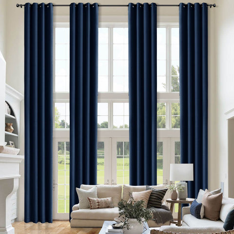 Atlanta Extra Long Room Darkening Curtains Thermal Insulated Noise Reducing Grommet - Cololeaf