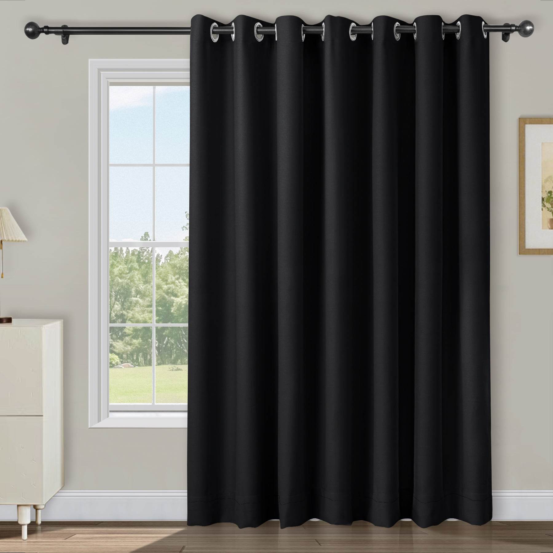 Atlanta Extra Wide Room Darkening Curtains Thermal Insulated Noise Reducing Grommet - Cololeaf