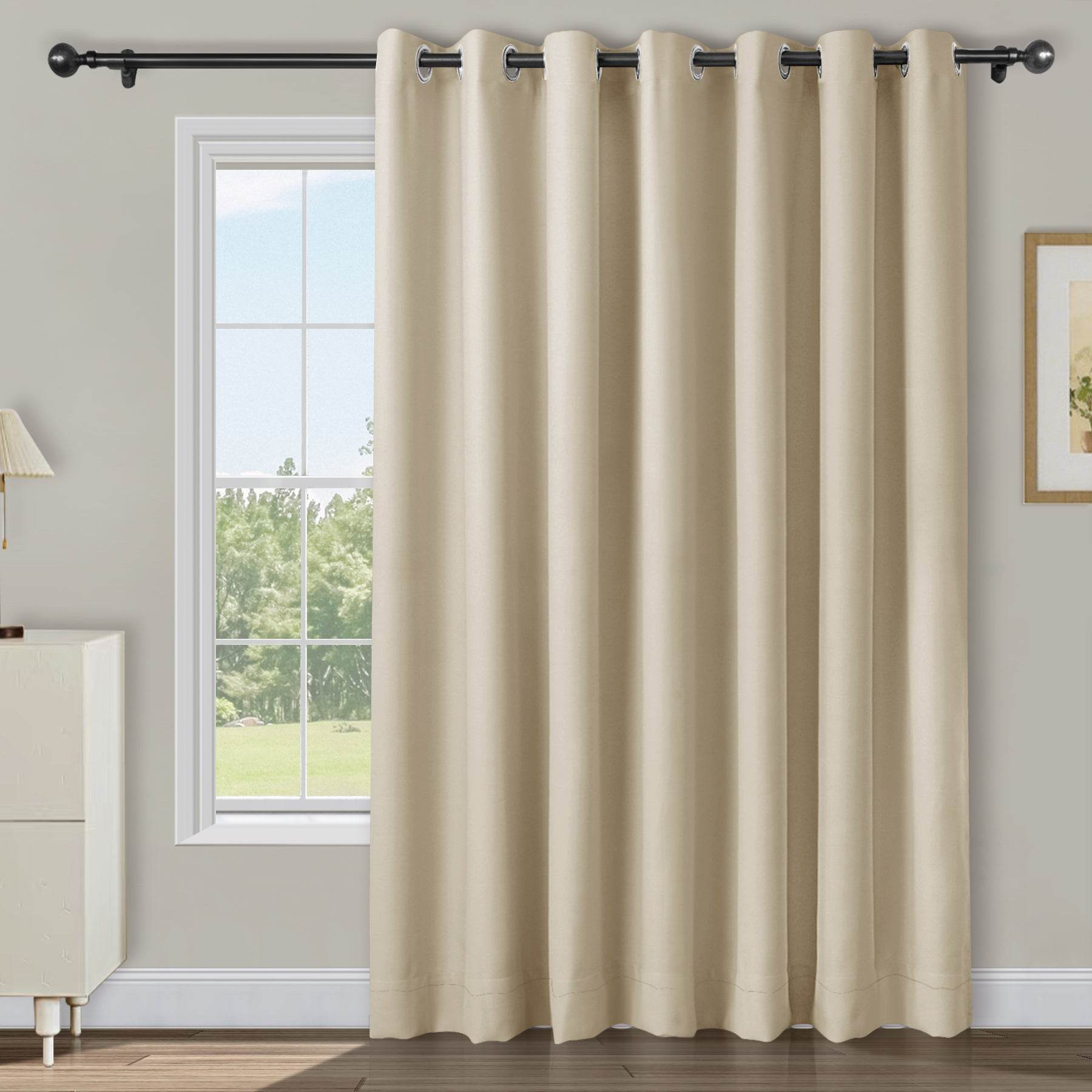 Atlanta Extra Wide Room Darkening Curtains Thermal Insulated Noise Reducing Grommet - Cololeaf
