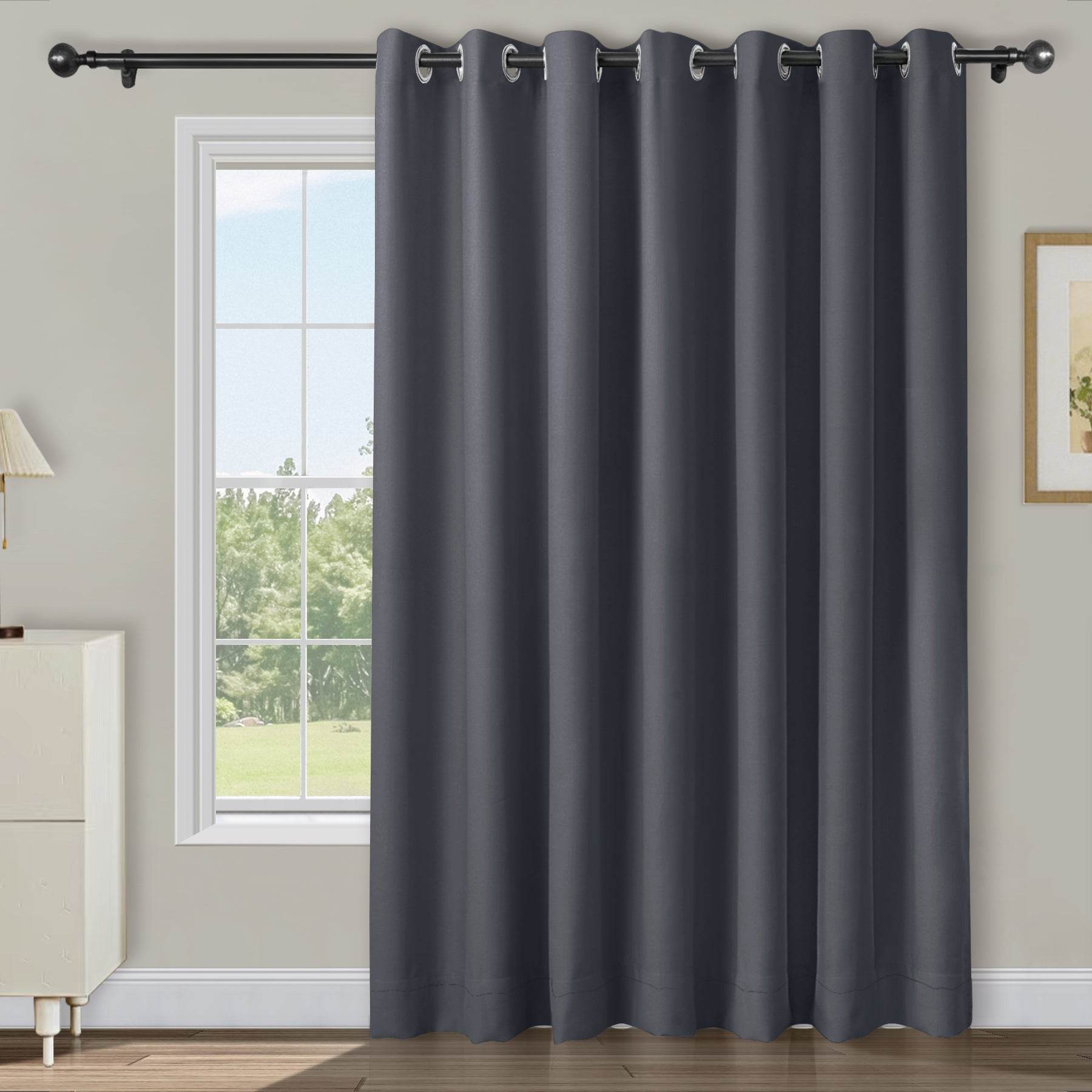 Atlanta Extra Wide Room Darkening Curtains Thermal Insulated Noise Reducing Grommet - Cololeaf
