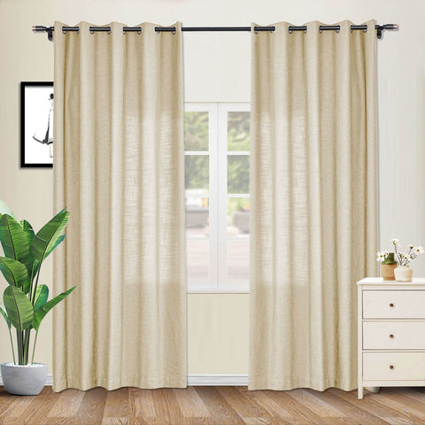 1908 Linen Blend Breathable & Natural Curtain Nickle Grommet - Cololeaf