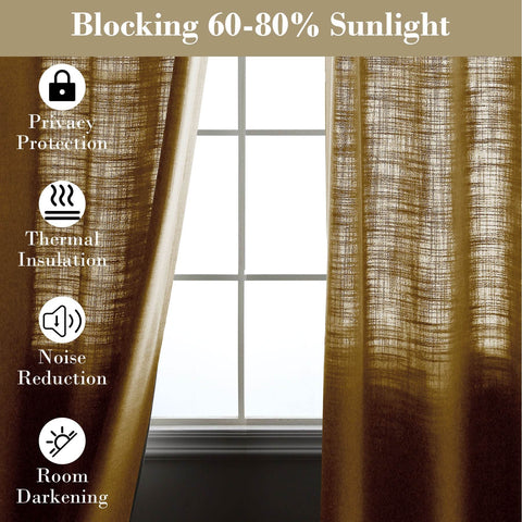 1908 Linen Blend Breathable & Natural Curtain Tab Top - Cololeaf