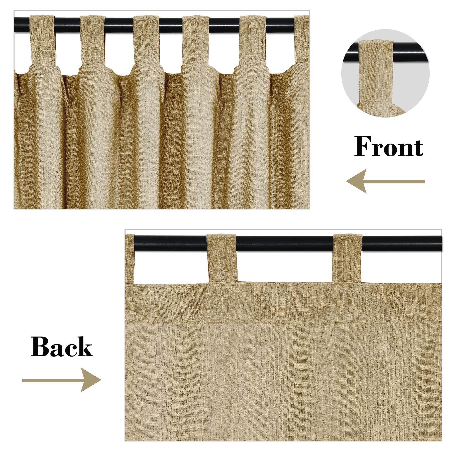 1908 Linen Blend Breathable & Natural Curtain Tab Top - Cololeaf