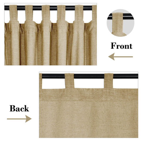 1908 Linen Blend Breathable & Natural Curtain Tab Top - Cololeaf