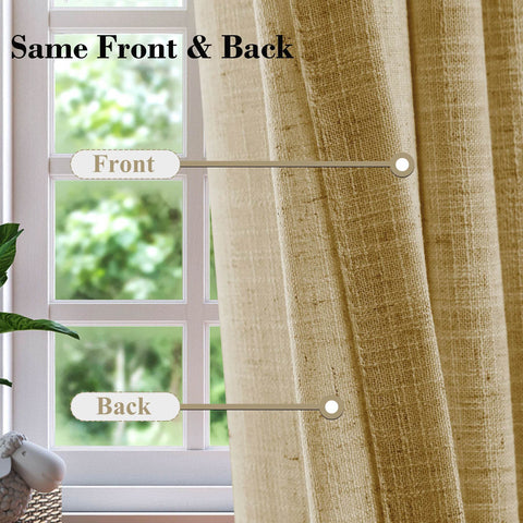 1908 Linen Blend Breathable & Natural Curtain Tab Top - Cololeaf