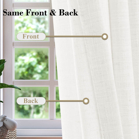 1908 Linen Blend Unlined Breathable & Natural Curtain Pinch Pleat - Cololeaf