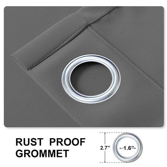 Rose Extra Wide Outdoor Curtains Waterproof Thermal Insulated Blackout Top Grommet - Cololeaf -- Beige