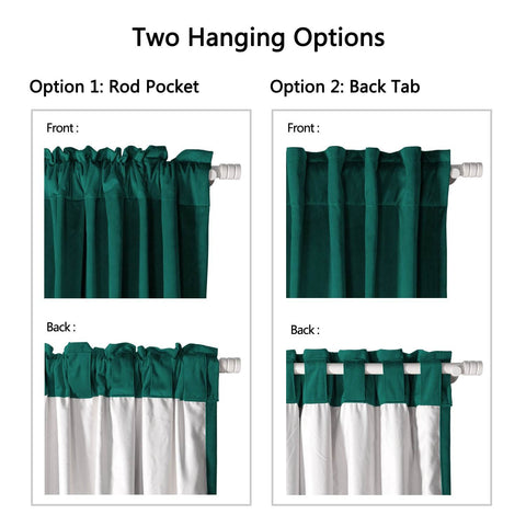 MJ11 Soft Soundproof Luxury Velvet Blackout Drapes Back Tab and Rod Pocket - Cololeaf
