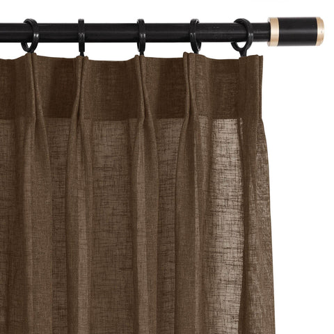 B01 Linen Textured Airy Sheer Curtain Pinch Pleat - Cololeaf
