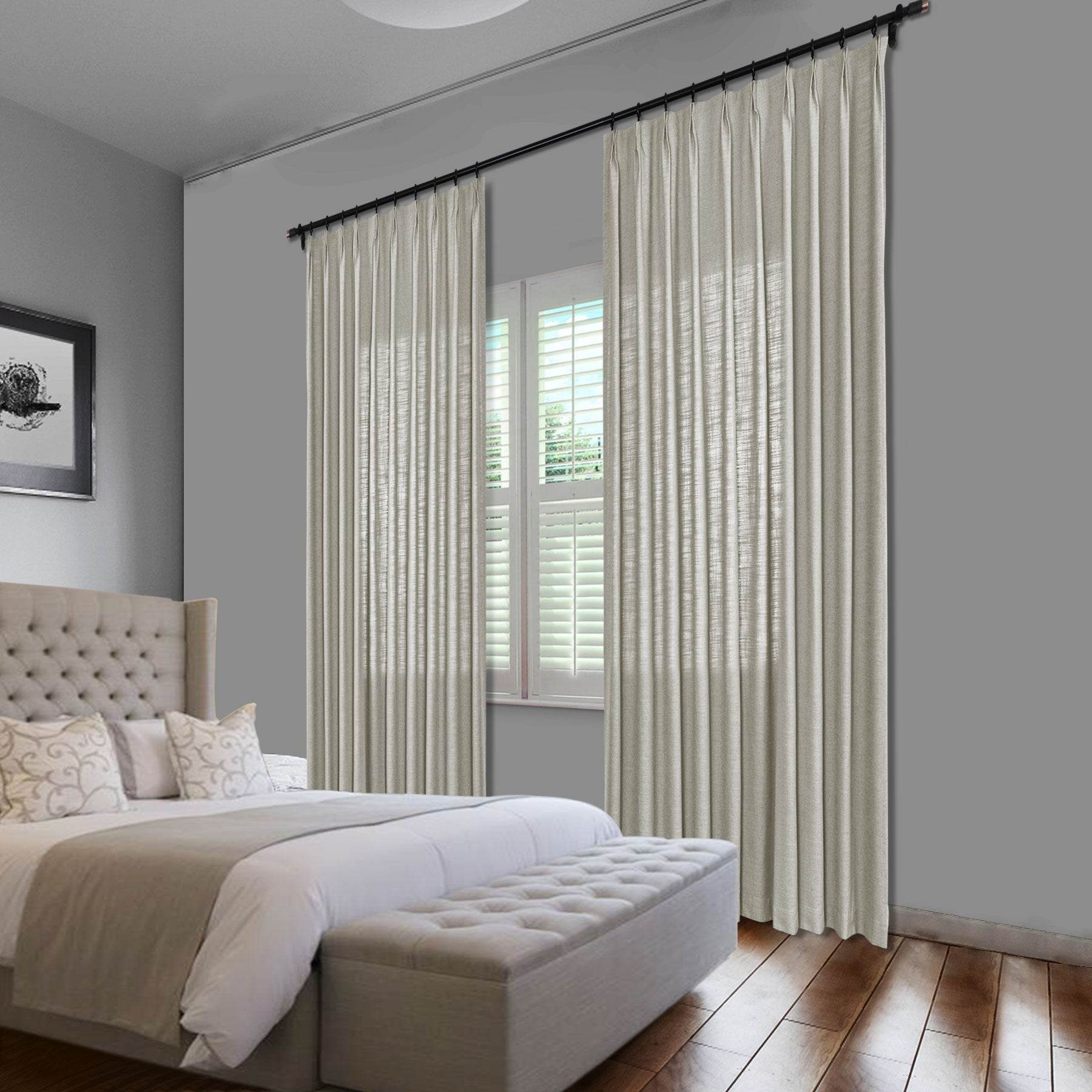 1908 Linen Blend Unlined Breathable & Natural Curtain Pinch Pleat - Cololeaf