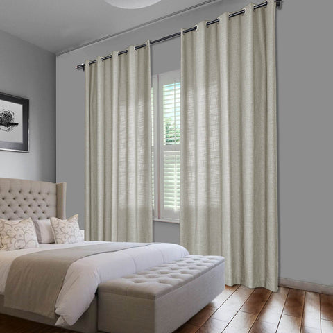 1908 Linen Blend Breathable & Natural Curtain Nickle Grommet - Cololeaf