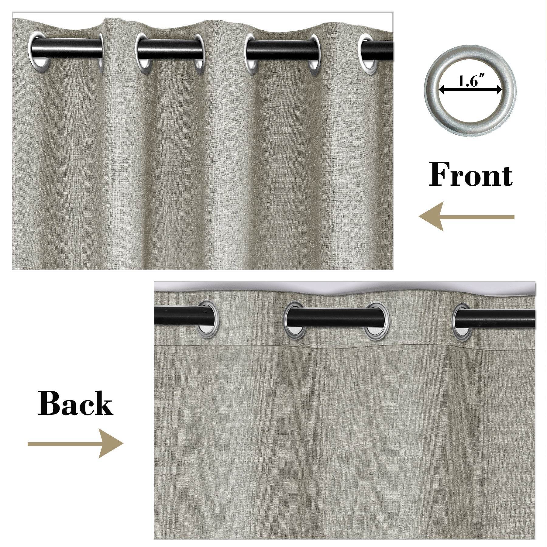 1908 Linen Blend Breathable & Natural Curtain Nickle Grommet - Cololeaf