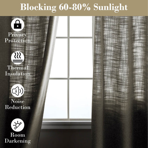 1908 Linen Blend Breathable & Natural Curtain Nickle Grommet - Cololeaf