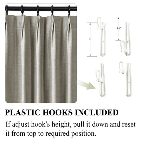1908 Linen Blend Unlined Breathable & Natural Curtain Pinch Pleat - Cololeaf
