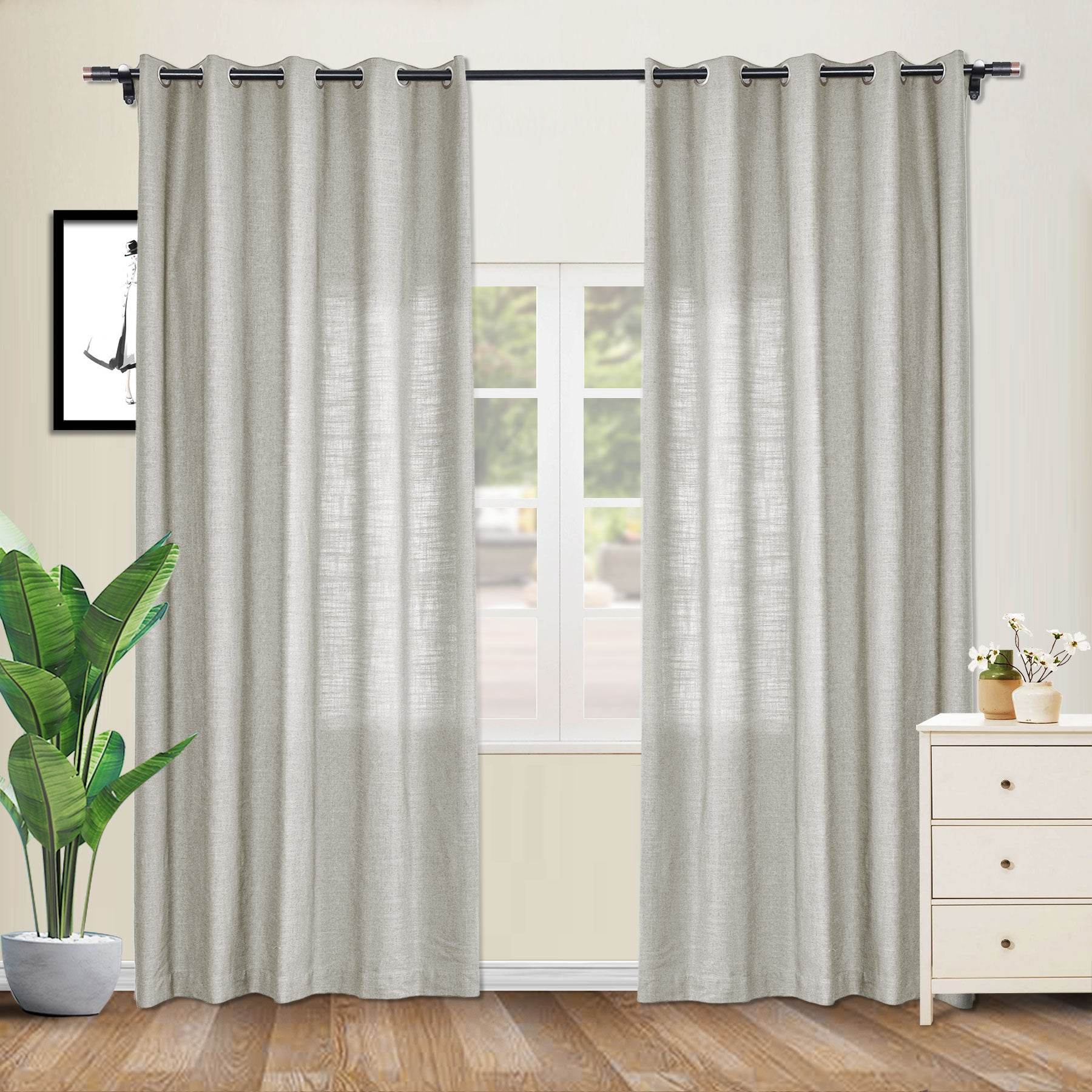 1908 Linen Blend Breathable & Natural Curtain Nickle Grommet - Cololeaf