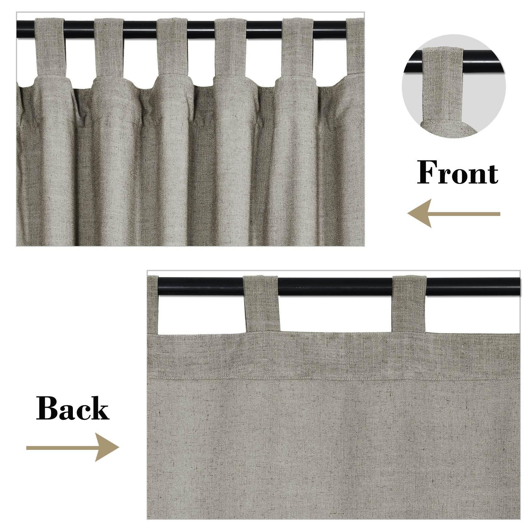 1908 Linen Blend Breathable & Natural Curtain Tab Top - Cololeaf