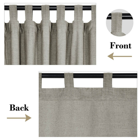 1908 Linen Blend Breathable & Natural Curtain Tab Top - Cololeaf