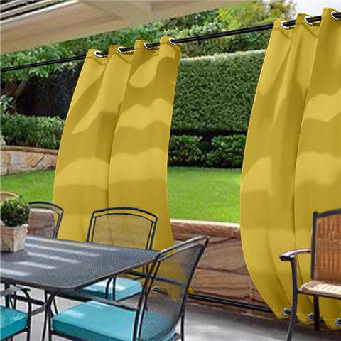 Rose Outdoor Curtains Waterproof Thermal Insulated Blackout Grommets At The Top and Bottom - Cololeaf