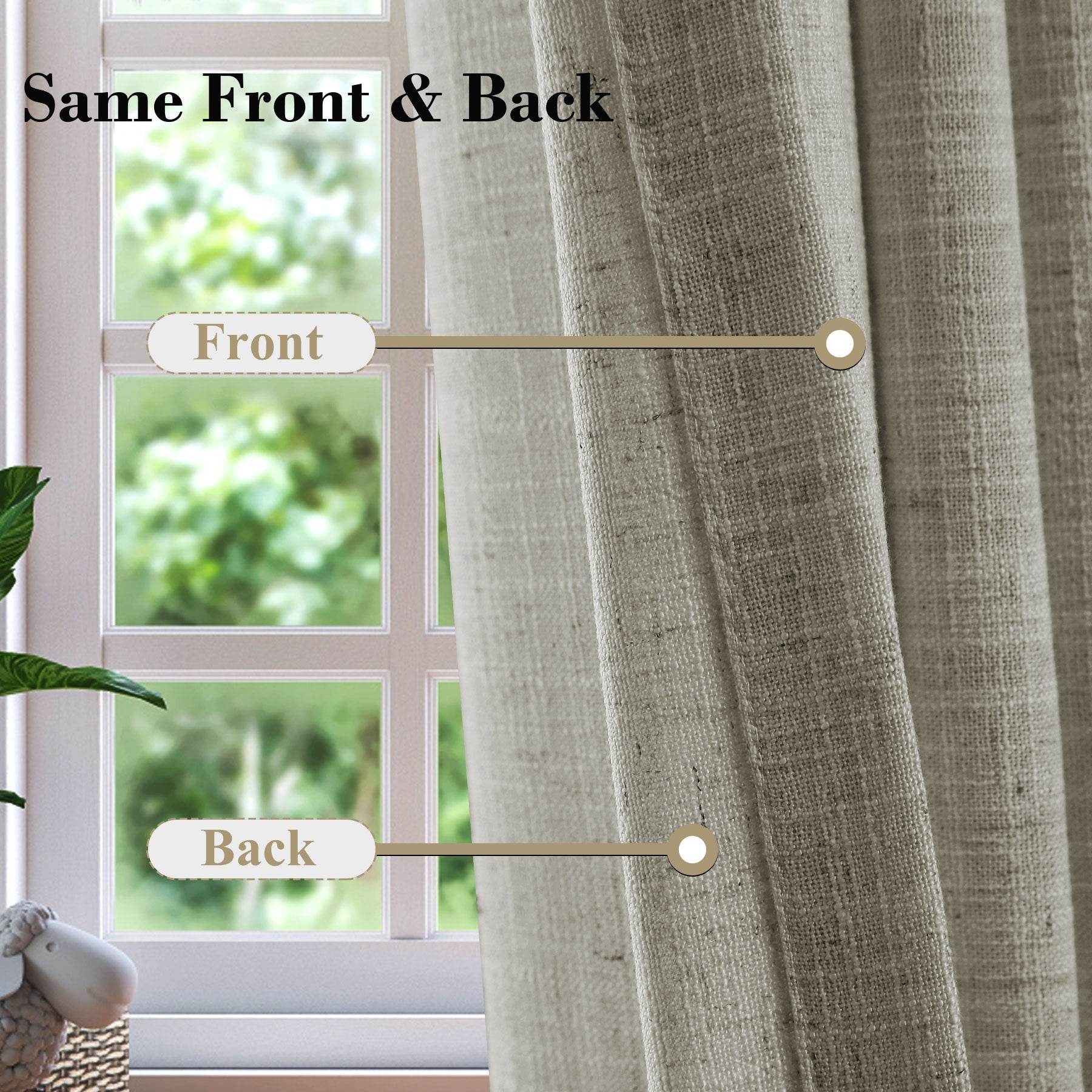 1908 Linen Blend Unlined Breathable & Natural Curtain Pinch Pleat - Cololeaf