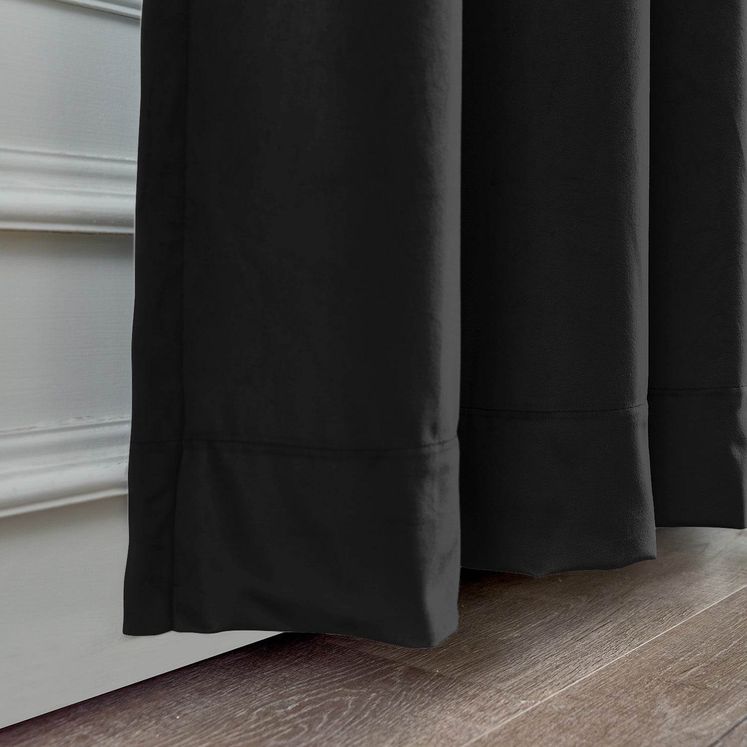 MJ11 Soft Soundproof Luxury Velvet Blackout Drapes Back Tab and Rod Pocket - Cololeaf