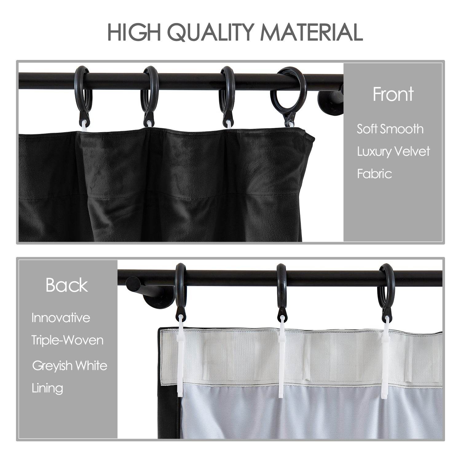 MJ11 Soft Velvet Home Theater Blackout Curtain Custom Made - Cololeaf