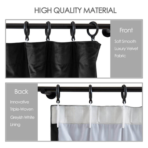 MJ11 Soft Velvet Home Theater Blackout Curtain Custom Made - Cololeaf