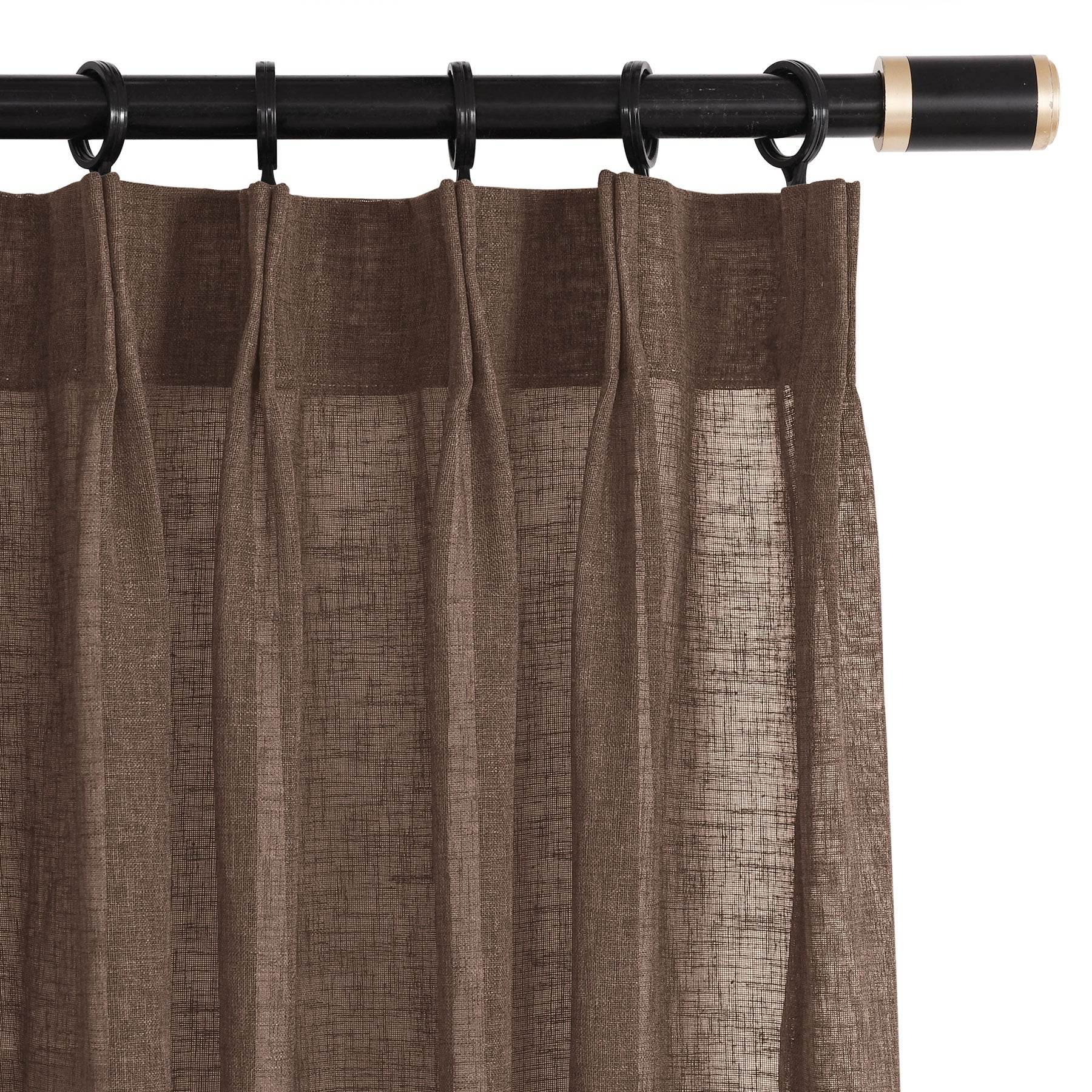 B01 Linen Textured Airy Sheer Curtain Pinch Pleat - Cololeaf