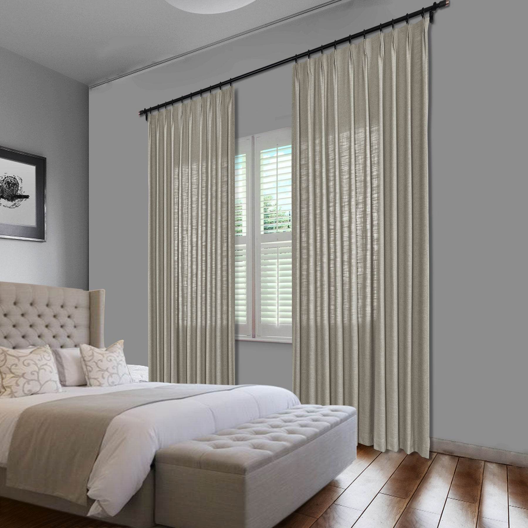 1908 Linen Blend Unlined Breathable & Natural Curtain Pinch Pleat - Cololeaf