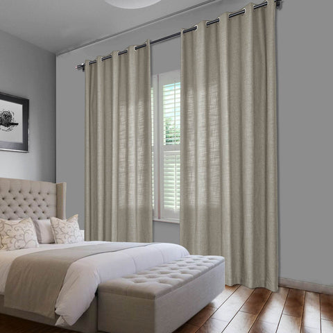 1908 Linen Blend Breathable & Natural Curtain Nickle Grommet - Cololeaf