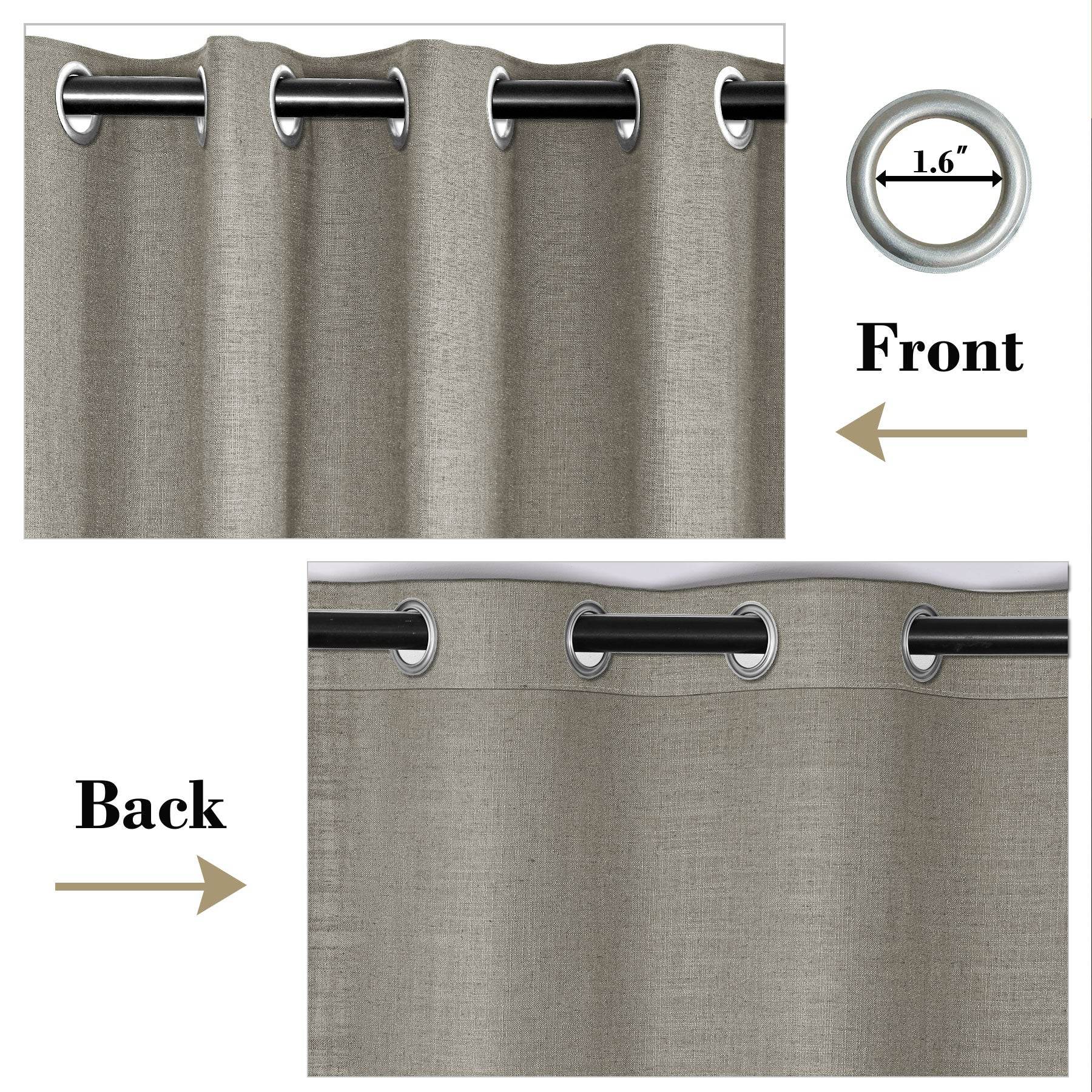 1908 Linen Blend Breathable & Natural Curtain Nickle Grommet - Cololeaf