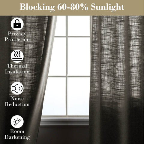 1908 Linen Blend Breathable & Natural Curtain Tab Top - Cololeaf