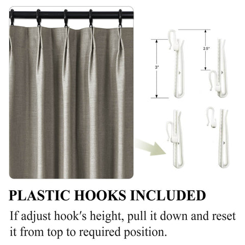 1908 Linen Blend Unlined Breathable & Natural Curtain Pinch Pleat - Cololeaf