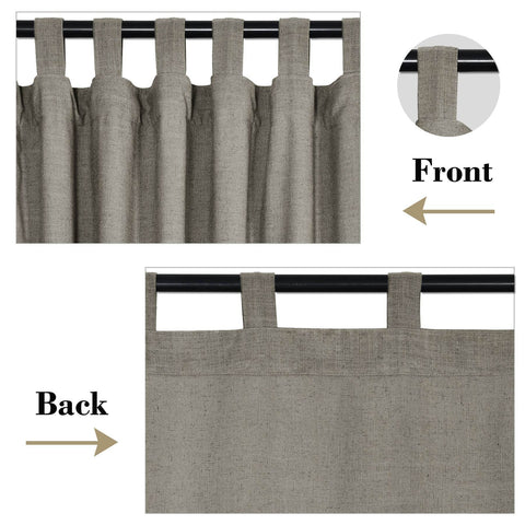 1908 Linen Blend Breathable & Natural Curtain Tab Top - Cololeaf