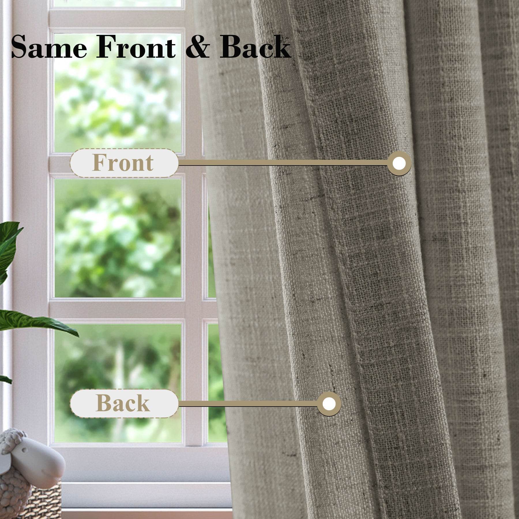 1908 Linen Blend Breathable & Natural Curtain Tab Top - Cololeaf