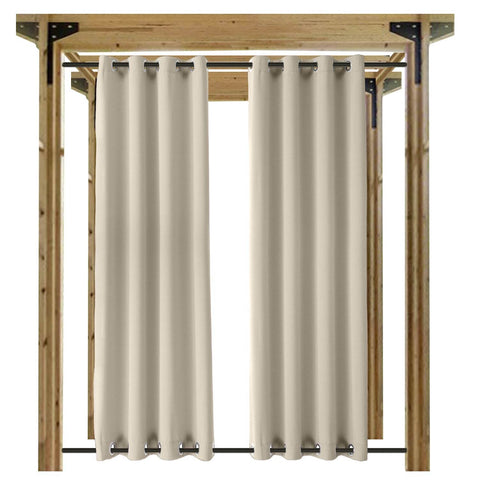 Rose Outdoor Curtains Waterproof Thermal Insulated Blackout Grommets At The Top and Bottom - Cololeaf
